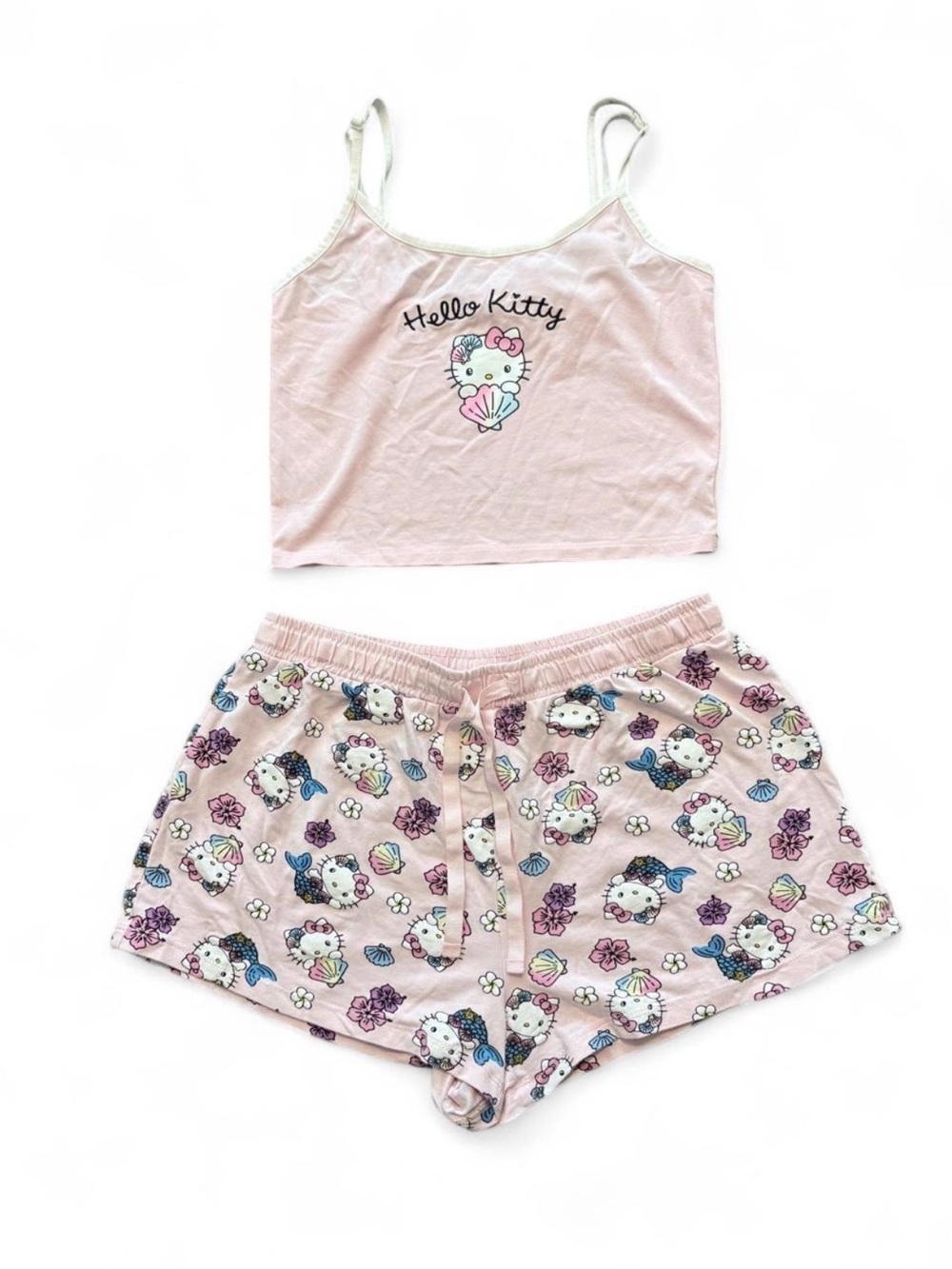 Forever 21 X Hello Kitty Pink Cami & Shorts Pajama Set